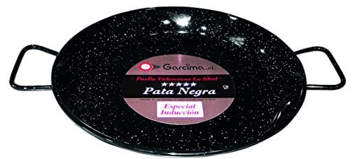 La Ideal Esmaltada Paellera Pata Negra Inducción, Negro, 42 cm