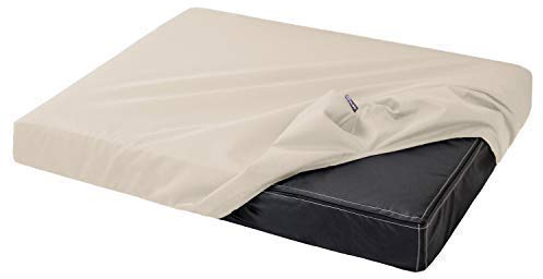tierlando® Original Quick-Cover® Basic Uni Matratzenschoner 4-eckig Schonbezug Spannbettlaken Polyester - für Hundebett | Hundematratze | Hundematte | Hundesofa (CA4 | 100x80x5-7 cm, 05 Creme)