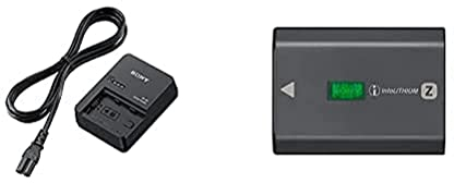 Sony BC-QZ1 (Schnellladegerät für NP-FZ100 Akkus) & NP-FZ100 Akku (InfoLITHIUM-Akku Z-Serie, 7,2V/16,4Wh (2280 mAh), kompatibel mit Sony Alpha 9,Alpha 7RM4, Alpha 7RM3, Alpha 7M3) schwarz