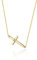 Goldene Damen Halskette 585 14k Gold Gelbgold Weißgold Kette mit Anhänger Kreuz natürlicher echt Diamanten Brillanten Gravur