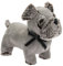 Grey Faux Leather Standing Pug Doorstop