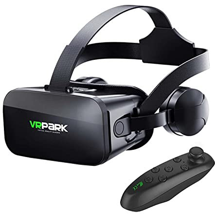 Casque VR compatible avec Android/IOS/PC, casque de réalité virtuelle avec poignée sans fil, lunettes VR pour jeux immersifs dans les films 3D avec vision panoramique à 360 degrés, pour 3,5 à 6 pouces