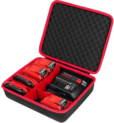 Khanka Soporte de caja de almacenamiento de batería dura, funda de transporte de repuesto para batería y cargador Craftsman de iones de litio de 12 V/19.2 V/20 V máximo, soporta batería V20 de 20 V