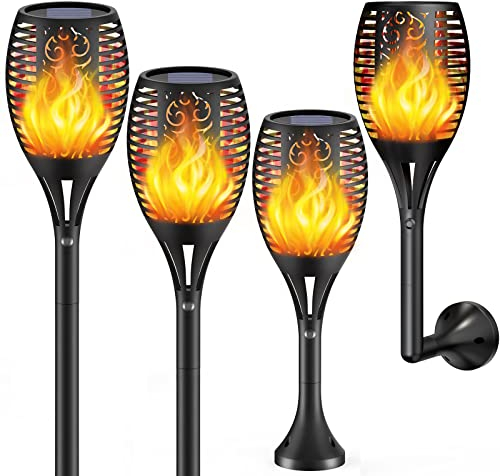 gabless Solar Gartenfackeln Flammenlicht 96LED, Solarlampen für Außen, Solar Fackeln Flammenlicht, Solarleuchten Garten mit Flammeneffekt, IP65 wasserdicht, Solarleuchten für außen, Terrasse, Balkon