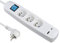 Electraline 35604 Bloc Multiprise 3 Prises Françaises + 2 USB 3.4A 17W A + 1 Type C, avec Interrupteur on/Off, Fiche Extra Plate 90° 16A, Câble 1.5M, Blanc