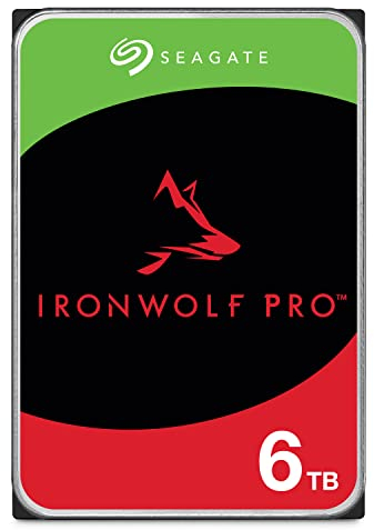 Seagate IronWolf Pro, 6TB, Unità disco interna NAS classe Enterprise - Unità SATA CMR da 6GBit/s, 3,5, 7.200 giri/min, con cache da 256 MB per sistemi NAS RAID, servizi Rescue (ST6000NT001)