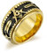 Whoiy Herrenring Edelstahl, Rotatable Ring Gold Freimaurer Drehbarer Angstring für Männer 60 (19.1) Kostenlos Gravieren
