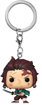 Funko Pop! Keychain: Demon Slayer - Tanjiro Kamado - Bloody- Mini Figura in Vinile da Collezione Novità Portachiavi - Riempitivi per Calze - Idea Regalo - Merchandising Ufficiale - Anime Fans