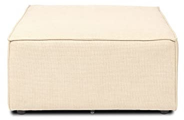 Home Deluxe - Hocker Verona - Beige, ca. 87 x 46 x 87 cm, Sitzhöhe: 46 cm, Sitztiefe: 87 cm I Modulares Sofa Modulsofa Ecksofa Wohnlandschaft