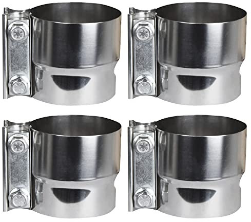 ROADFORMER 2.5” Exhaust Clamp Stainless Steel – Lap Joint Exhaust Band Clamp is film protected, suggested to remove before use (2.5” – 4 Pack)