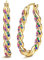 KRFY Creolen Silber 925 für Damen Mädchen Twisted Creolen Ohrringe mit Cubic Zirkonia Hypoallergene 14K Gold Plattiert Oval Chunky Creolen Gold/Silber