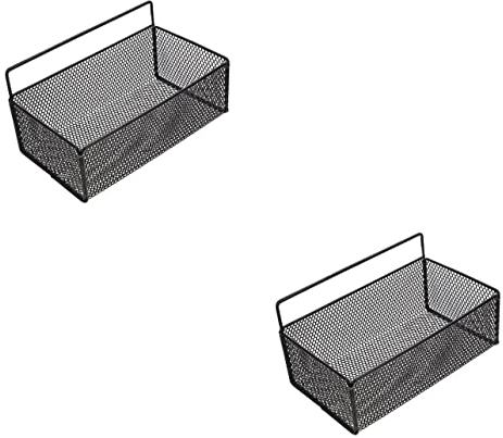 Cabilock Körbe Bücherregal Hängend 2 Sets Hängender Korb Zeitschriftenkorb Dekorative Aufbewahrungs Metall-Geschirr-Trockengestell Küchen-Aufbewahrungskorb Aufbewahrung Wand