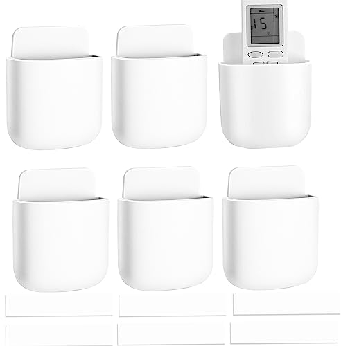 sinzau Soporte Movil Pared, Soporte para Mando a Distancia de Pared en Pared de 3 Piezas, Caja Control Remoto de Medios de TV Autoadhesiva, Blanco