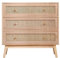 Homeke Natural/Black Chest of Drawers,3 Large Drawer Storage Dresser,Sideboard,Wooden Cabinet for Bedroom,Living Room (all natural design)