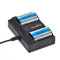 DuraPro Lot de 2 batteries CR-V3 2100 mAh + chargeur LED double USB pour Kodak RLCRV3, SBP-1103, ULCR-V3R, VLCRV3, 1080142 ; Olympus C3000 C3040 C-40Z 2100UZ 3030 3040Z