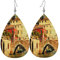 Lederohrringe Italienische Vintage Venedig Architektur Tropfenohrringe Mode Baumeln Ohrringe Vintage-Stil Schmuck Ohrringe, Für Geburtstagsfeier, Mädchen, Frauen