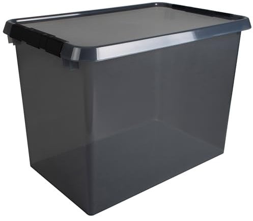 Sunware 88002520 - Aufbewahrungsbox the comfort-line 72 L, grau transparent, Ordnungsbox mit Deckel