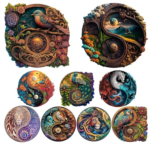 Yin-Yang Holzpuzzle Einzigartige Tierform Puzzleteile | Einzigartige Tierförmige Holz Puzzle | Yin-Yang Holzpuzzle Für Erwachsene Kinder Geschenk