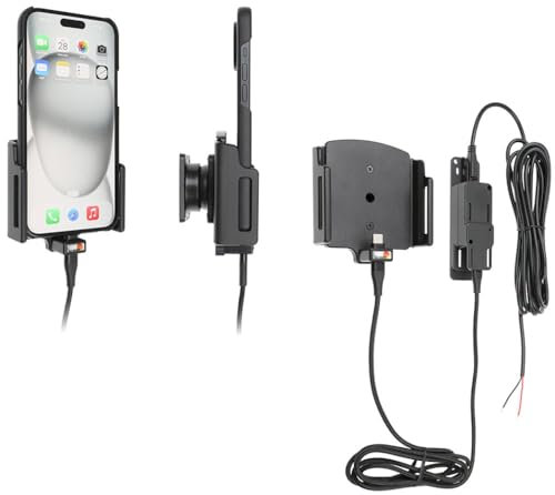 Brodit 727377 Support d'appareil fabriqué en Suède avec Fonction de Charge pour Smartphones Apple iPhone 15 Plus, iPhone 15 Pro Max