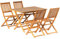 Panana 5PCS Acacia Wood Outdoor Dining Set Folding Table with 4 Chairs Patio Garden Furniture Set for Patio, Deck, Yard