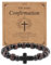JJDreams Elastische Armband Holz-Perlen Armband für Meditation Christentum Handgelenk Christliche Geschenke Perlenarmband mit Kreuz Charm