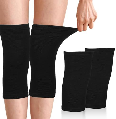 KWJEIULSOQ Kniebandage mit Kompression, Bambus Volleyball Knieschoner Männer Damen Kinder, Support Bandage Knie Bequem Knee Sleeves für Basketball, Volleyball, Yoga, Laufen, Kniebandage Arthrose (L)