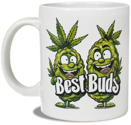 Reactive Brands MUGEMS Best Buds Tasse | Unkraut-Tasse, Cannabis-Tassen, Cannabis-Freund-Tasse, Geschenke für beste Freundin, lustiges Steiner-Geschenk, lustiges Geschenk für Sie oder Ihn