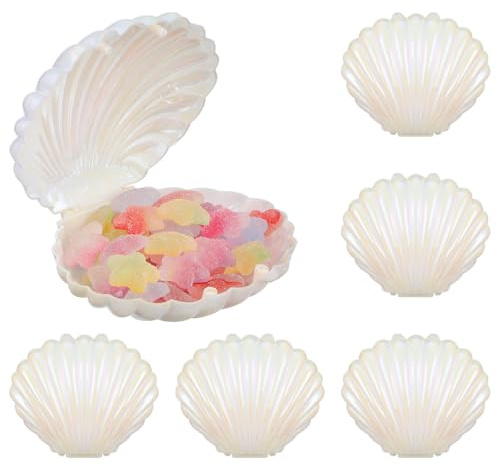 minkissy Scatole Di Caramelle a Forma Di Conchiglia 30 Pezzi Contenitori Regalo Per Bomboniere Tema Mare 3.58X3.03X1.77In Scatoline Decorativi Per Feste Compleanni Matrimonio