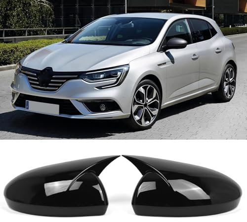 Mulcort 2 stücke Seite Spiegel Abdeckung Tür Flügel Spiegel Abdeckung Kappe Seitenspiegelschutz für Fahrzeuge Kompatibel mit Renault Megane 4 MK4 2016-2020 963737470R 963742692R
