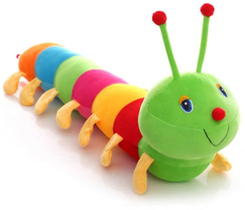EXOSSBA Raupen Kuscheltier Spielfigur Plüsch, Kuschelkissen Gefüllte Tiergeschenke, Tolles Geschenk für Jungen Und Mädchen Zum Fantasievollen Spielen