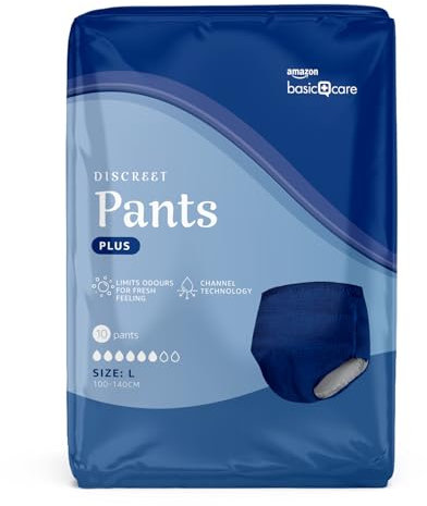 Amazon Basic Care Man Pants Plus Large - 40 Count (4 Packs of 10), Blue