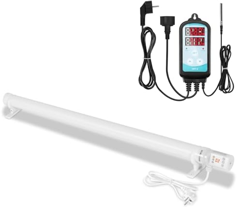 Sonnewelt 180W Chauffage de serre avec thermostat ，serre Chauffage électrique pour serres avec fonction minuterie, horaire et cycle,Idéal pour les armoires et les serres