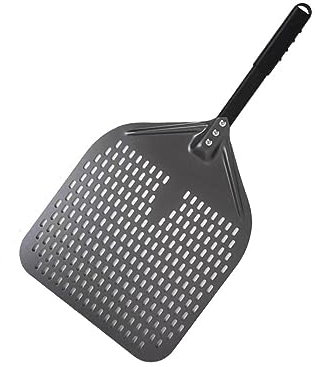 Pelle à pizza perforée de 33 cm, pelle à pizza antiadhésive, manche court, pelle de tournage au four pour la cuisson des ustensiles de cuisine pour grandes pizzas, 61 cm de long