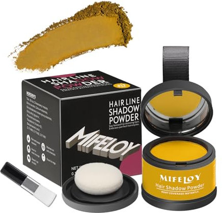 MIFELOY Unsichtbares Ansatzpuder, Männer Wasserfestes Haaransatz Puder, Frauen Soforteffekt Concealer zur Haarverdichtung, Haar Abdecken zum Ansatz kaschieren Dünne Stellen Kahle Graue, Blond