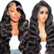 Echthaar Perücke Human Hair Wig 13x6 Body Wave HD Transparent Lace Front Wig Human Hair For Black Women Glueless Schwarze Perücke Damen Pre Plucked Mit Babyhaar Lace Frontal 36 Zoll