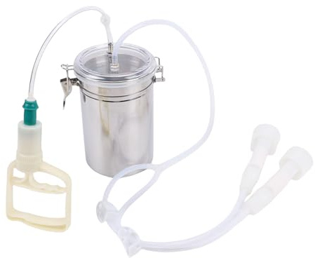 Mungitrice per Capre, Mungitrice Manuale da 2 Litri Dispositivo per Mungitura per Capre con Bottiglia in Acciaio Inossidabile, Pompa a Vuoto Manuale per Mucche per Pecore