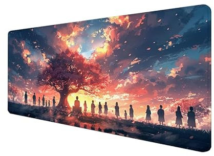 Mauspad Baum Mouse Mat 700x400x3mm,Zen Gaming Mouse Pad,Tischunterlage Large Size Wasserdicht rutschfeste Gummibasis,Verbessert Präzision Und Geschwindigkeit,für Zuhause,Büro,Mädchen Geschenk yx-586