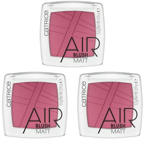 Catrice AirBlush Matt, Rouge, Nr. 150, Pink, langanhaltend, sofortiges Ergebnis, natürlich, matt, vegan, ohne Parfüm, ohne Alkohol, ohne Konservierungsstoffe, 3er Pack (3x5.5g)