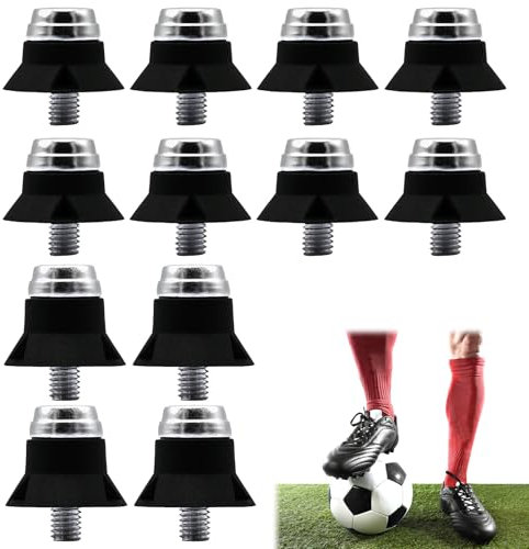 12PCS Rugby Studs,Metal Studs Football Boots,Plastic Football Studs,Replacement Rugby Boot Studs,Thumb Rubber Studs Metal,Durable,for Most Adult Children Soccer Shoes,Football Boots(Black 13mm/16mm)