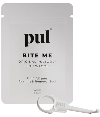 PUL 2-in-1 Clear Aligner Chew Tool & Removal Tool - White | Orthodontic Chewie + Remover Combo | Hygienic, Reusable, BPA-Free Dental Accessory for Invisalign