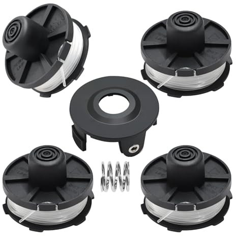 Uchidodo Hilo Desbrozadora, 4 Carretes para Cortadora de Makita, Longitud 8,4 m, Diámetro 1,6 mm con Cubierta Y Resorte