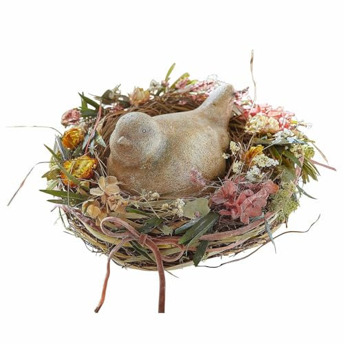 Loberon Deko Figur Nafisah, Charmanter Vogel, Natürliche Stein-Optik, Indoor und Outdoor Geeignet, Dekoration, Tierfiguren, Polyresin, beige