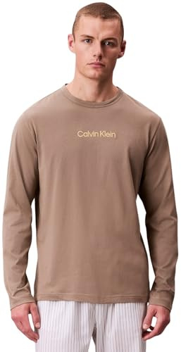 Calvin Klein Men’s Crew Neck Long Sleeve Top, (Captivating Gray), M