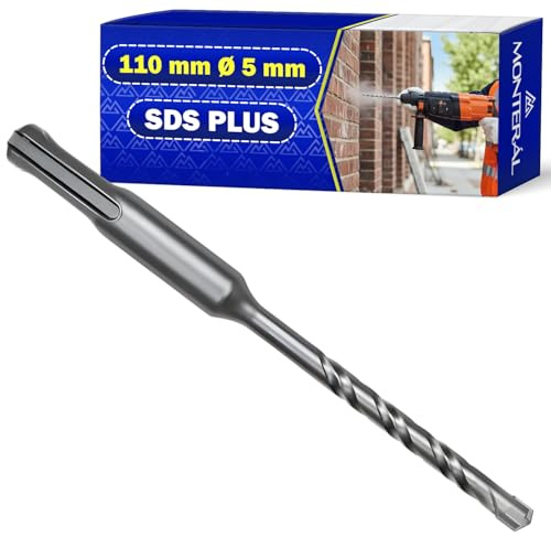Foret Beton SDS Plus Ø5x110 mm Fabriqué en Acier et Carbure de Tungstène | Meche Beton SDS Plus Peut Être Utilisé pour Briques Murs Pierre Béton Armé - MONTERAL