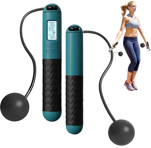 Ropeless Skipping Rope, Wireless Skipping Rope With Counter, Portable Wireless Jump Ropes, Wireless Jump Rope for Fitness, Exercise, Burn Calorie