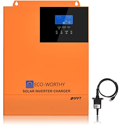 ECO-WORTHY Hybrid Wechselrichter 48V 5000W Reiner Sinus+ MPPT 80A Solarladeregler DC to 220V/230V AC Solar Wechselrichter für Wohnmobil Haushalt komplett Solaranlage