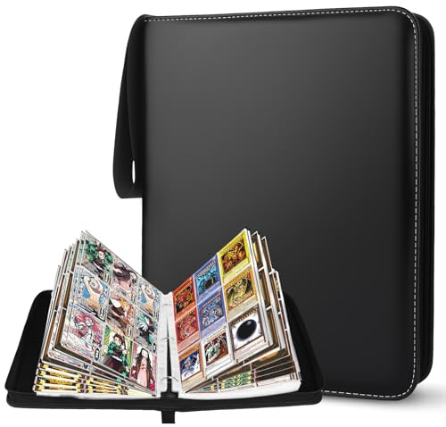 Sammelkarten Album,Sammelalbum Karten Transparent,900 Seitentaschen groß Sammelkarten Album,Karten Ordner,für Sammelkarten,Sportkarten,MTG Karten Heft für Spielkarten,Yugioh etc(50 Seiten)