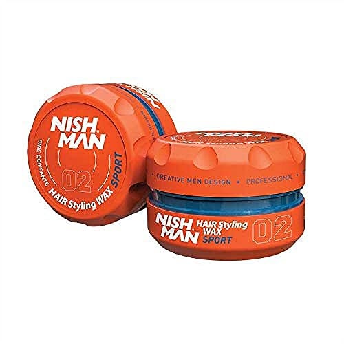 NISHMAN Haarstyling Wachs Für Männer 02 – Sport 150g – Tropischer Fruchtduft – Natürlicher Glanz-Look – Starker Halt – Herren Haar-Gel Aqua Wachs – Langanhaltende Kontrolle und Definition