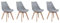 Happy Garden Lot de 4 chaises de Salle à Manger Style scandinaves Nora Grises avec Coussin, chaises de Cuisine, chaises rembourrées, Pieds en Bois de hêtre Massif