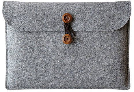 LaoZan 13.3-17.3 Inch Felt Briefcase Laptop Pouch Cover Notebook Computer Case Carrying Case Protector Bag for Macbook,Ultrabook 17.3 Light Gray